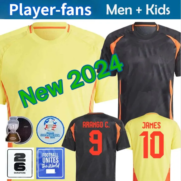 24/25 Colombia James Soccer Jerseys Kids Kit 2025 Columbia National Football Shirt Home Away Camisetas 2024 Copa America D.Valoyes Arango C. Chucho Cuadrado