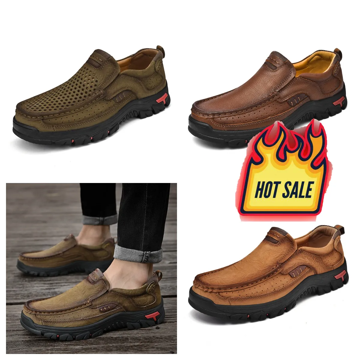 Nouvelles chaussures de vente pour hommes en cuir véritable mocassins GAI chaussures en cuir décontractées mocassins de mode d'affaires légers de haute qualité mode classique gentleman Eur 38-51