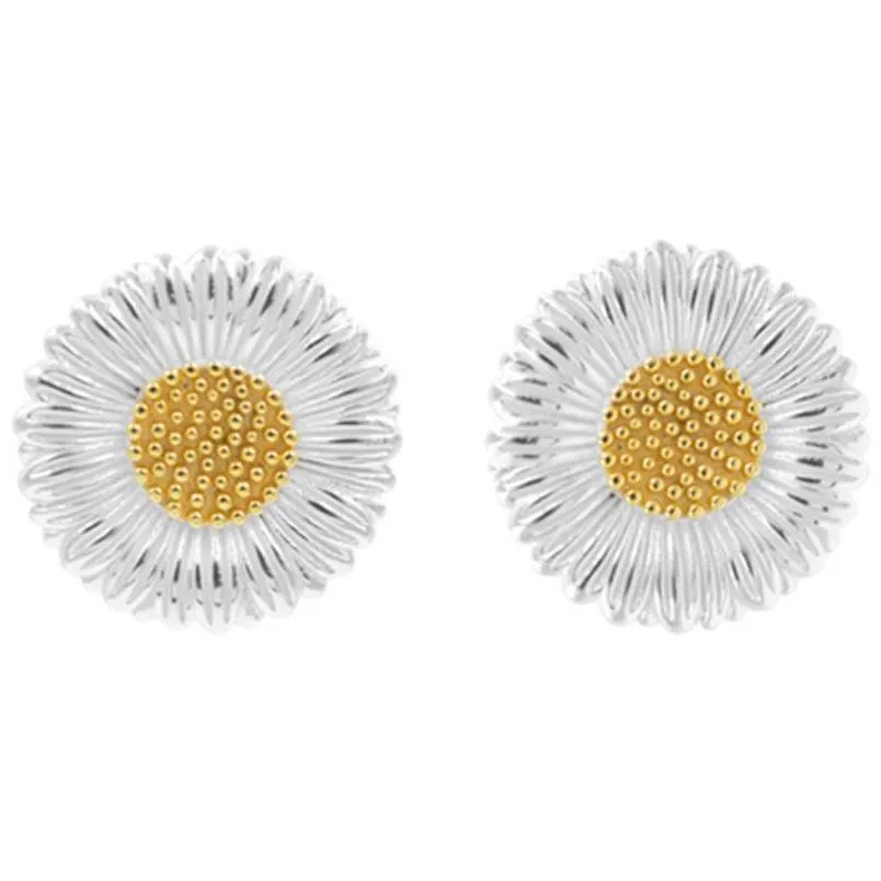 Clip-On Vis Retour Nouvelle Petite Fleur De Marguerite 925 Sterling Sier Boucles D'oreilles Simple Vent Froid Été Frais Et Sauvage Femelle Marée Net Rouge Goutte D Otwlh