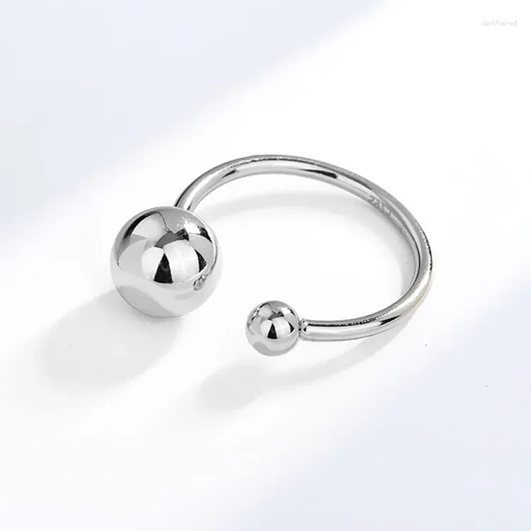 Pierścienie klastra Dieerlan Prosty pierścionek srebrny kolor koraliki kulkowe otwarte dla kobiet dziewczęta modne modne palec biżuteria