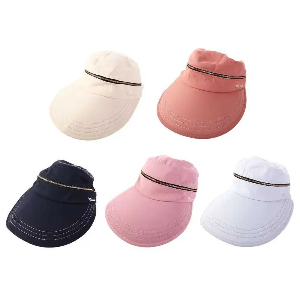 Wide Brim Hats Bucket Hats Wide Brim Hats Bucket Hats Womens sun hat womens empty top travel bike solid color detachable sun hatC24326