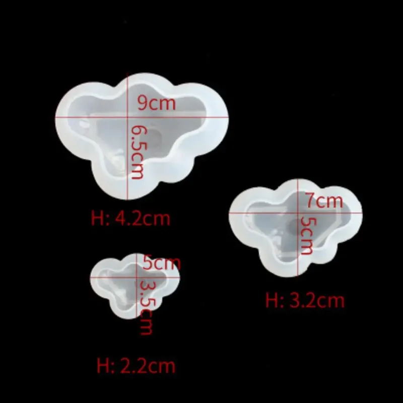 2024 1PC 3D Cloud Shape Chocolate Silicone Moule Mousse fondante Cube Moule Pudding Candus Moules de bougies Soap