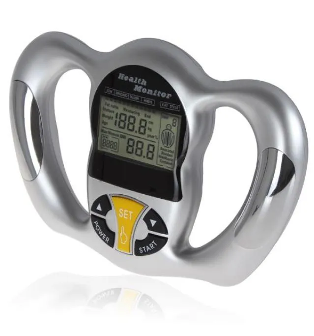 Monitor Health Analyzer Fat Meter Digital Body Fat Caliper Tester Mini Digital LCD Handheld BMIwith Measure Charts Fitness Keep He2338690