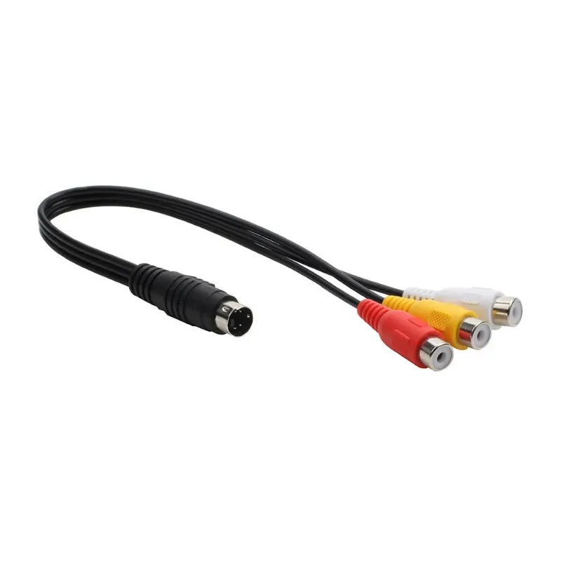 Schwarzer 25CM 4PIN S-VIDEO S-Anschluss an 3RCA Rot Gelb Weiß AV-Videokabel Audio-Video-Adapter