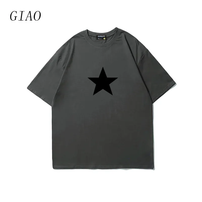 Y2K esthétique de nombreuses couleurs t-shirts de coton 2000 étoiles imprimement streetwear à manches courtes l'été de mode décontractée