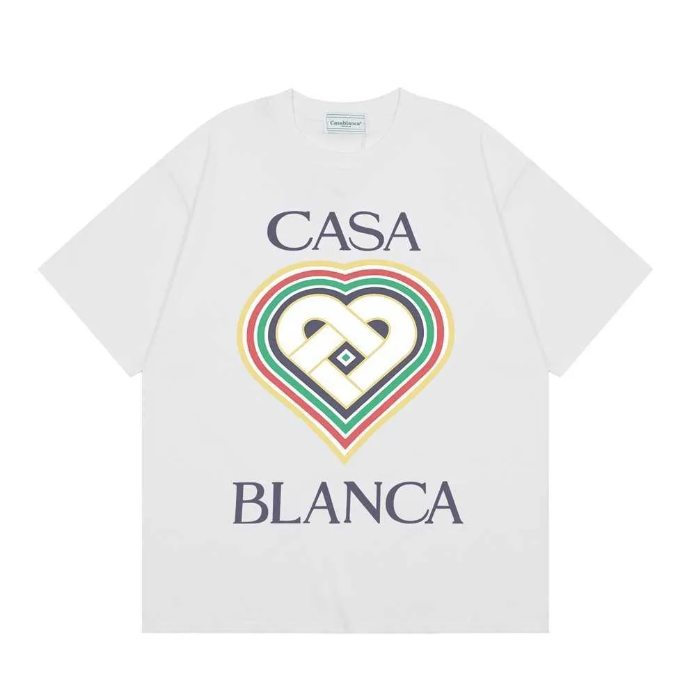 Męskie designerskie koszulki swobodne koszulki Casablanca Summer New Tennis Club Print Street Mens and Women Lose Casual Pure Cotton T-Shirt 39S0