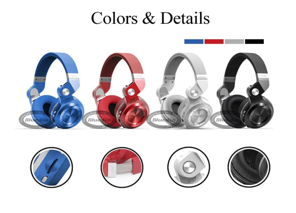 Original Bluedio T2 Bluetooth Stereo Wireless Bluetooth 41 Headset Hurrican Series On the Ear Kopfhörer Headset bunt5021574