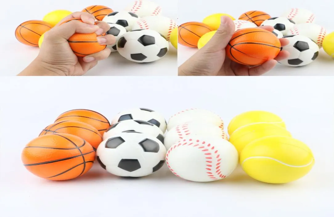 Piłka nożna Basketball Tennis Baseball przedszkole dziecięce zabawka PU Foam Ball Anti Stress Balle Sports Stress Relief Squeeze Toys Lechiety Reliever5314663