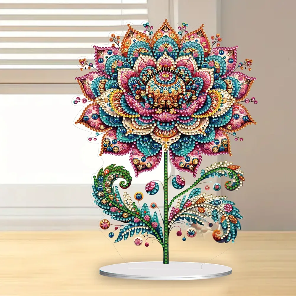 Stitch Diamond Painting Kit d'ornements de table en acrylique 5D à faire soi-même - Décorations de table - Magnifique cheval pour décoration de bureau