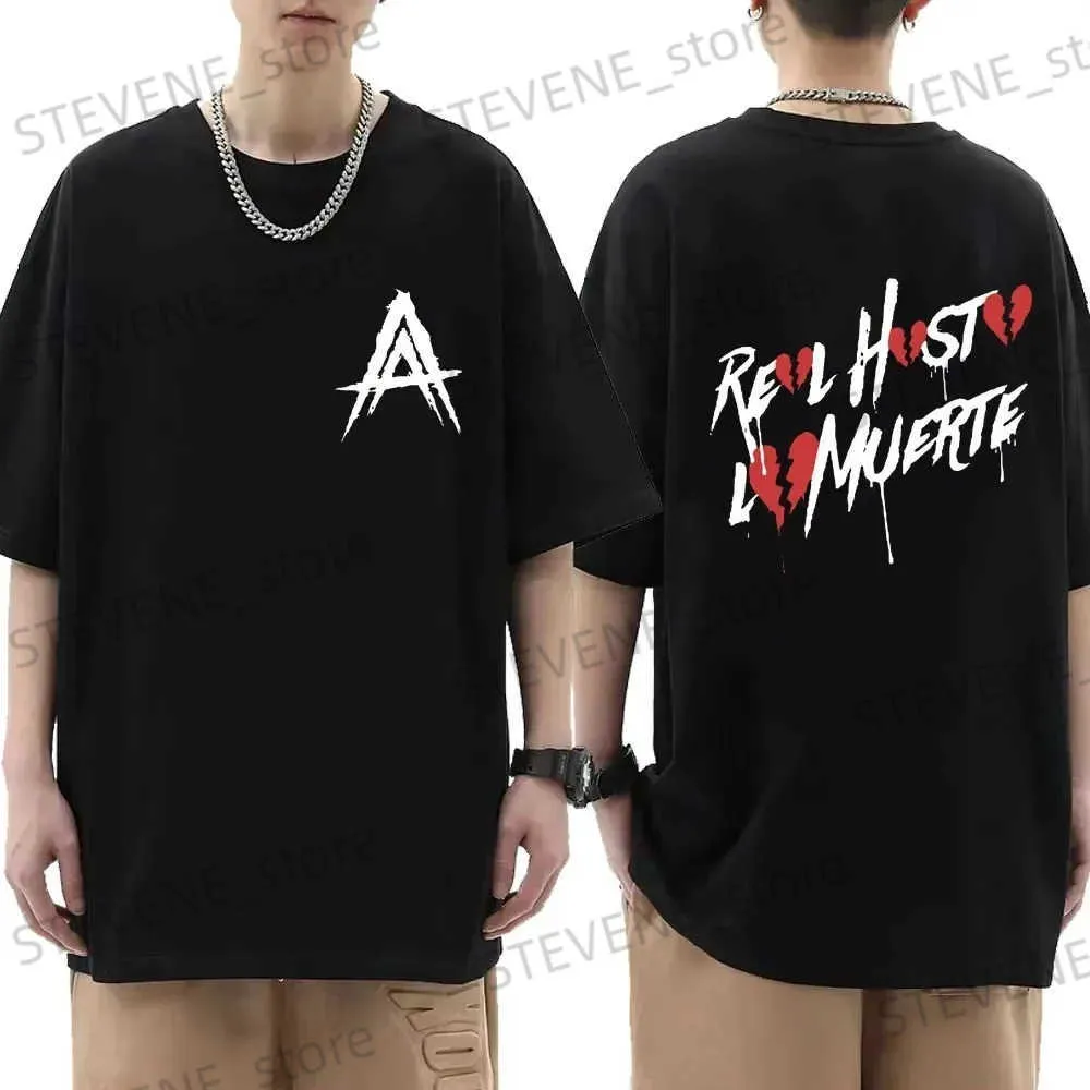 T-shirt da uomo Cool Rapper Anuel AA Uomo Donna T-shirt oversize in cotone Hip Hop T-shirt grafica corta Slve Strtwear T Trend Abbigliamento Top T240325