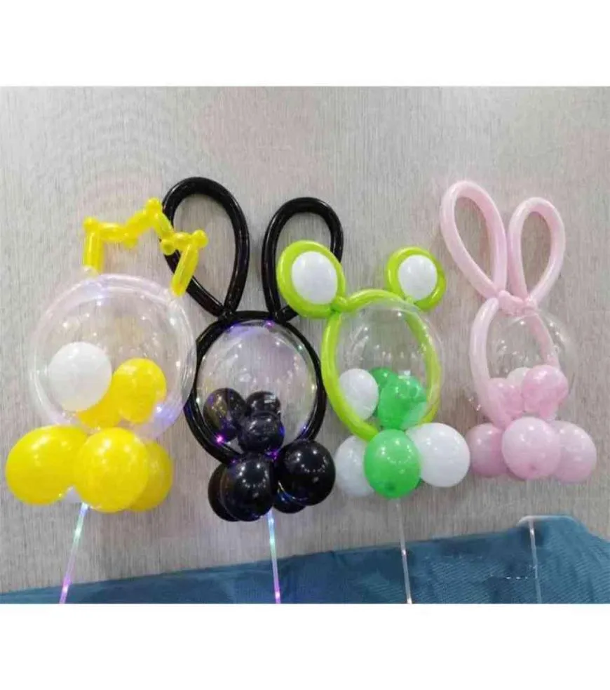 Les ballons de boule de Bobo de bande dessinée lumineuse de LED allument des ballons transparents jouets ballon clignotant pour la fête de Noël cadeau de mariage Decor2059697