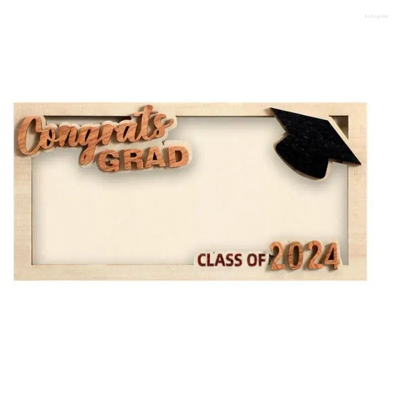 Placas decorativas titular de nota de dólar 2024 quadro madeira de bétula 7x3.5 Polegada dinheiro para moeda de formatura de faculdade de ensino médio