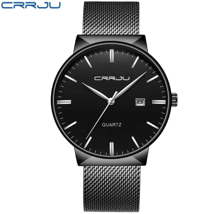 Cwp 2021 Crrju Fashion Casual Quartz Horloge Mannen Klassieke Zakelijke Luxe Pols Rvs Relogio Masculino Heren Watches234C