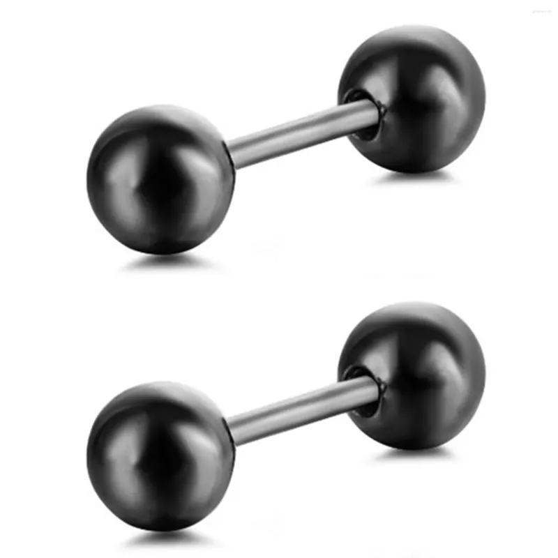 Studörhängen 1Pair/Pack Gothic Daily Party Titanium Steel Barbell Shape Brosk Punk Body Jewelry Piercing Gift 4mm Dia