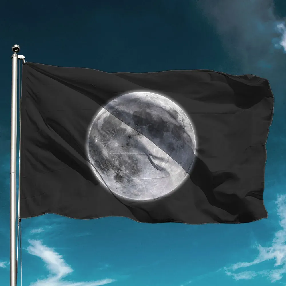 Accessories Moon Flag Funny Space Hold Banner Flying Polyester Outdoors Decor Garden Decoration Wall Backdrop