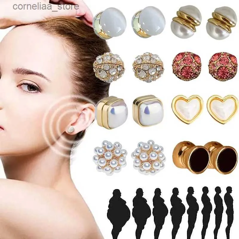 Ear Cuff Ear Cuff Magnetic non perforated earrings clip earrings for female lymph node drainage detoxification weight loss earrings jewelry Y240326