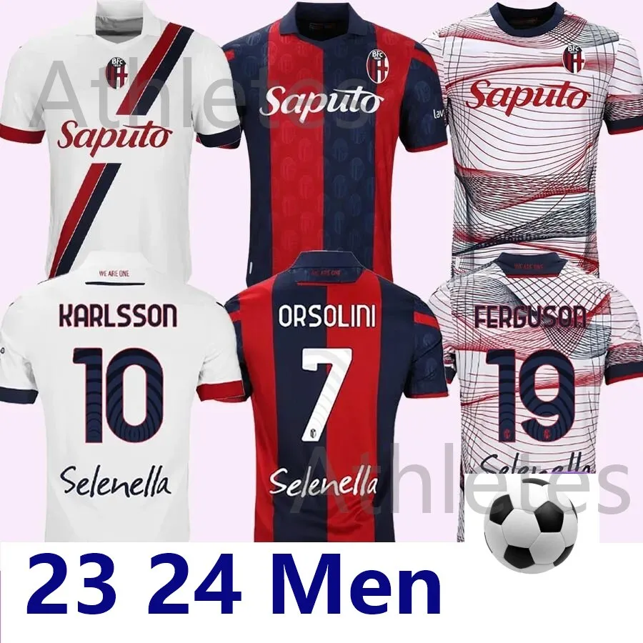 23 24 ORSOLINI BEUKEMA Maillot de football homme Bologne DOMINGUEZ ZIRKZEE FERGUSON DE SILVESTRI BARROW haut de football à domicile et à l'extérieur