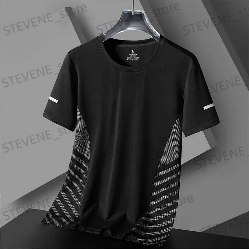 Herr t-shirts herrar snabb torr sport kör t-shirt sommar mode enkel stil kort slves överdimensionera t unisex rund nacke specialerbjudande topp t240325