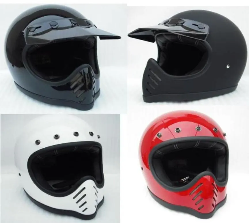 Мотоциклетный шлем DOT, винтажный защитный шлем с полным лицом для мотоцикла-внедорожника, кафе-гонщика, каско, крутой индивидуальный мотокросс, велосипедный крейсер, велосипед 4134774