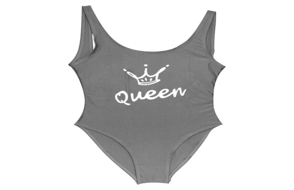 Queen Crown Letter Onepiece Swimsuit Fomen Women Sexy String Swim Suite un morceau de maillot de bain 2018 Femme Suit à saut Badpak Y200371008734