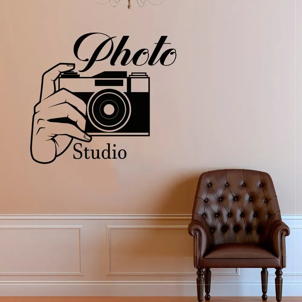 Stickers Photo Studio Logo Wall Sticker Photo Camera Vinyl Wall Decal Removable Photography Window Mural Home Camera Decoration AY1708