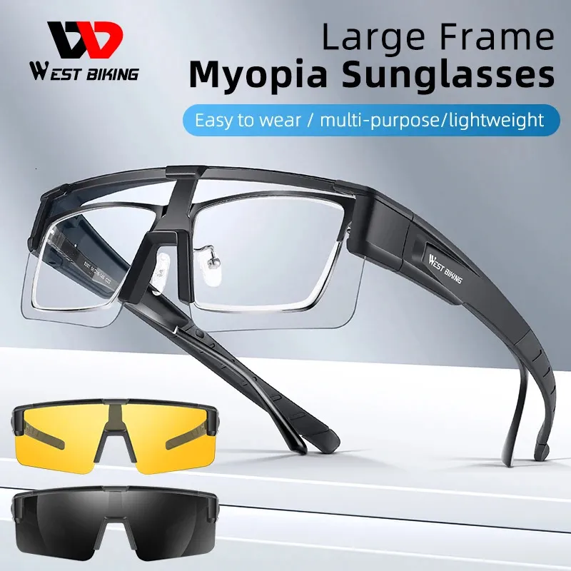 WEST BIKING Myopie Brille Abdeckung Sonnenbrille Polarisierte Brille Outdoor Fahren AntiUV Pochromic Radfahren für Männer Frauen 240314