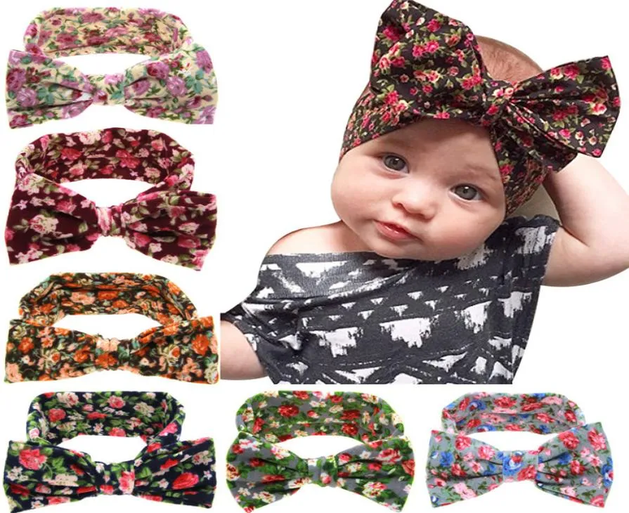 Bébé Enfants Fille Enfant En Bas Âge Infantile Fleur Floral Bandeau Turban Noeud Lapin Bowknot Bandeau Chapeaux Bande De Cheveux Accessoires A6518421603