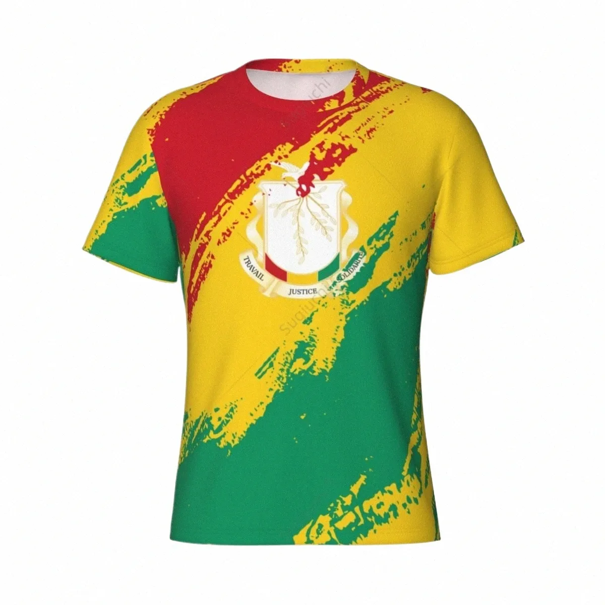Anpassat namn Nunber Guinea Flag Color Men Tight Sports T-shirt Kvinnor TES för fotbollsfotra fans U6Z9#