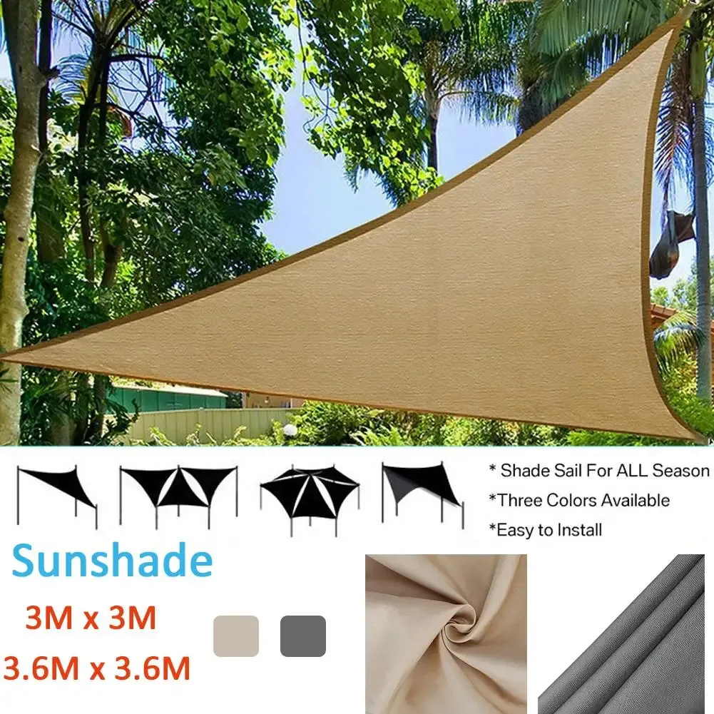 Auvents Offre spéciale 3x3m/3.6x3.6m, abri solaire triangulaire, voile d'ombrage, auvent de tente de Camping, bâche imperméable, pare-soleil de plage, pique-nique