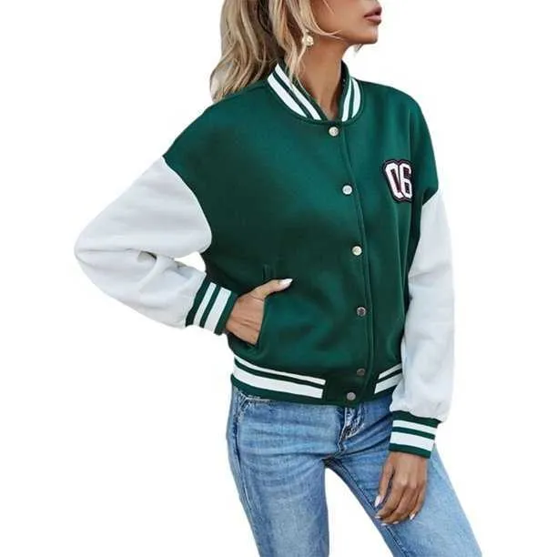 Factory Custom Design Baseball Jacket Långa ärmar Unisex Sport Wear Sweatshirt Varsity