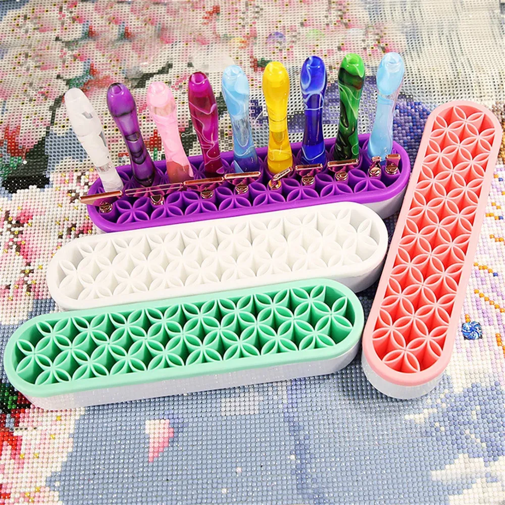 Stitch Diamond Desenho da ferramenta de base de caneta de caneta Diy Storage Rack Point Drill Storage Storage Pen Pen Point Drill Drill Pen Head Combination