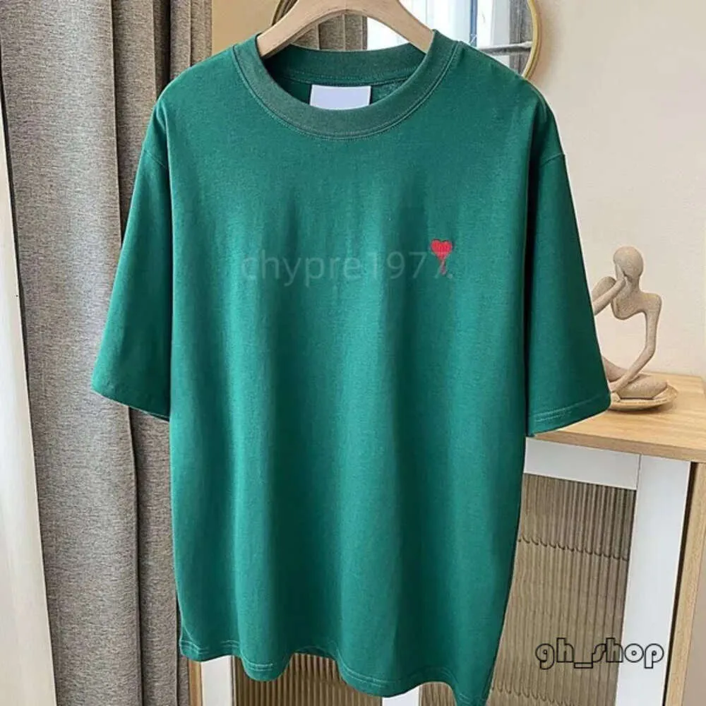 2024 Amis Designer T-shirt Paris Polo Uomo Donna Estate Love Letter T-shirt Moda ricamo Coppia manica corta High Street allentato girocollo Tee 4585