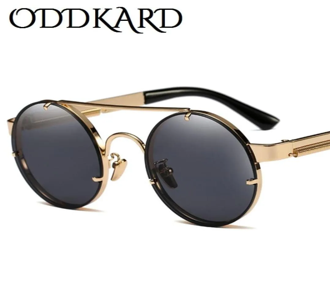 ODDKARD Moderne Steampunk Zonnebril Voor Mannen en Vrouwen Merk Designer Ronde Mode Zonnebril Oculos de sol UV4007448072