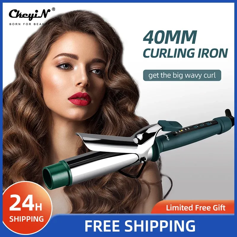 Irons CkeyiN Professional Ceramic Hair Curler Adjustment Temperature Hair Curl Irons Curling Wand Roller Hair Styling Tools