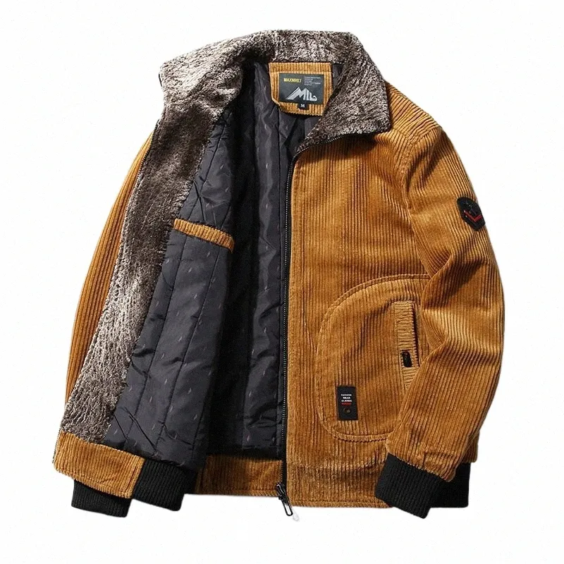 Treesolo masculino blusão térmico plus size masculino quente inverno veludo jaquetas e casacos gola de pele inverno jaqueta casual outwear k7wx #