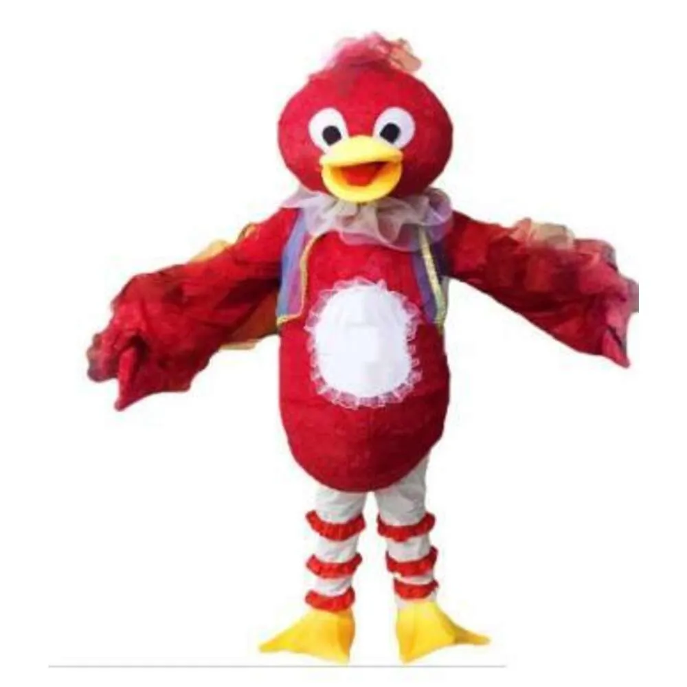 Costume della mascotte del costume della mascotte del vestito operato dalla peluche del fumetto della mascotte dell'uccello rosso di Halloween di Natale