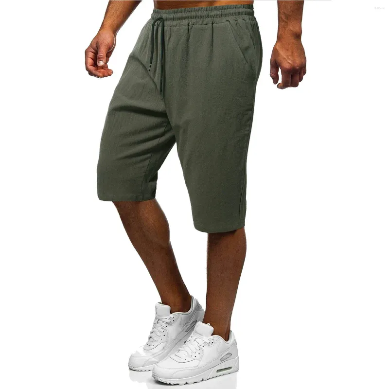 Pantaloncini da uomo da jogging estivi causali di grandi dimensioni con tasche Semplice classico tinta unita vita elastica allentata
