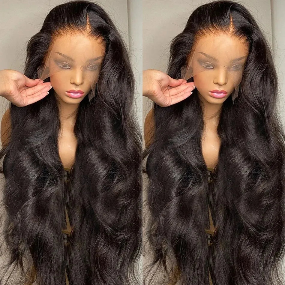 250 Dichte 13x6 Body Wave Lace Front Perücke brasilianische 30 40 Zoll HD transparente 13x4 Lace Frontal Echthaar Perücke für Frauen