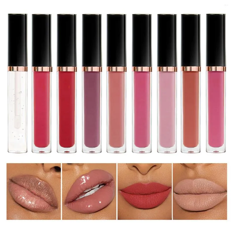 Lip Gloss Impressão Logotipo Hidratante À Prova D 'Água Lipgloss Veludo Mate Nu Batom Líquido Maquiagem Cosméticos Atacado Negócios Em Massa