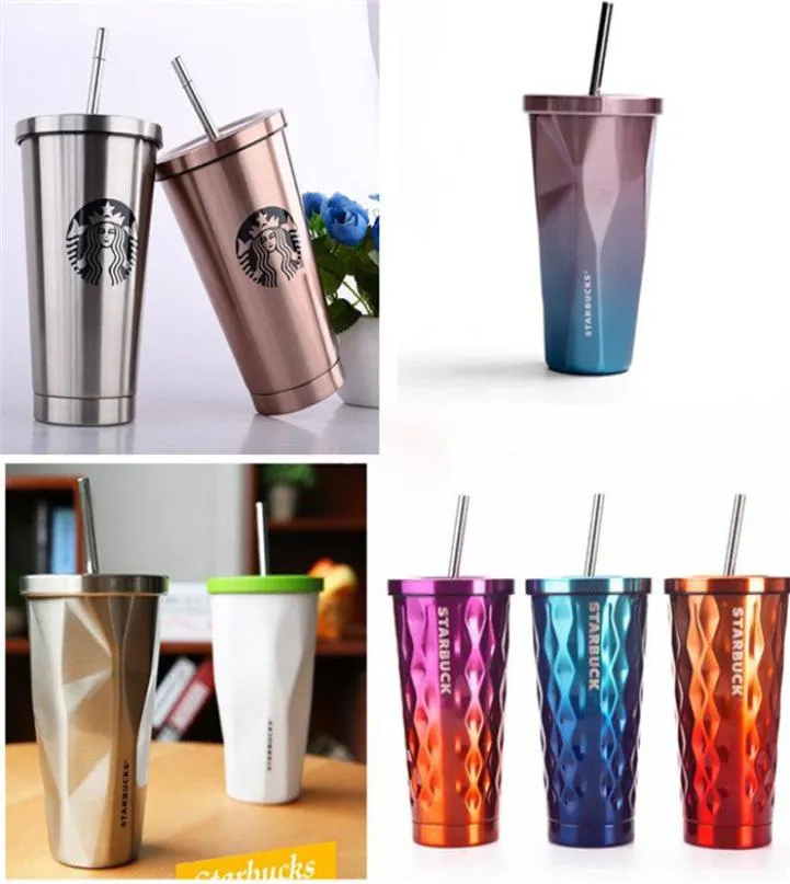 16 met Cup SUCTion Goddess Stailled Premierlash Straw Creative Coffee Cup isolatie Water Colors Fles stalen deksel. Qfbpg qkanx9380877