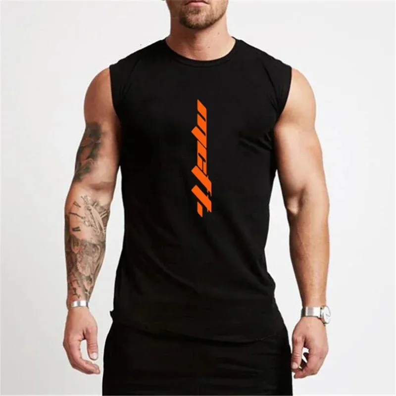 Été Gym Débardeur Hommes Entraînement Sans Manches Chemise Bodybuilding Vêtements Fitness Hommes Sportswear Muscle Gilets Hommes Tanktops 240321