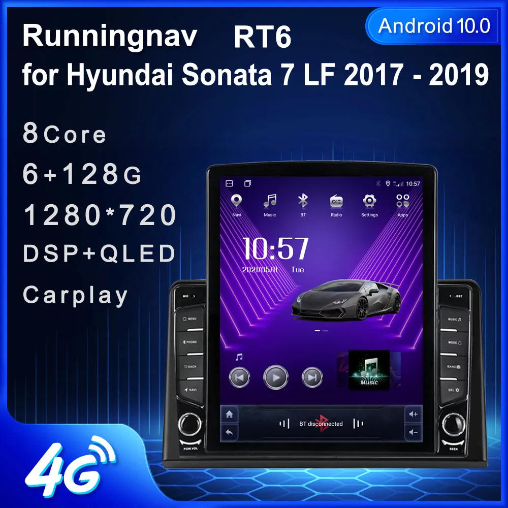 9.7 "Android الجديد لـ Hyundai Sonata 7 LF 2017-2019 TESLA TYPE CAR DVD Radio Multimedia Player Mavigation GPS RDS NO DVD Carplay Android Auto Steering Wheel