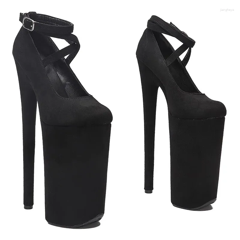 Chaussures de danse modèle montre la mode féminine 26CM/10 pouces, plate-forme supérieure en daim, sandales à talons hauts Sexy, pôle 026