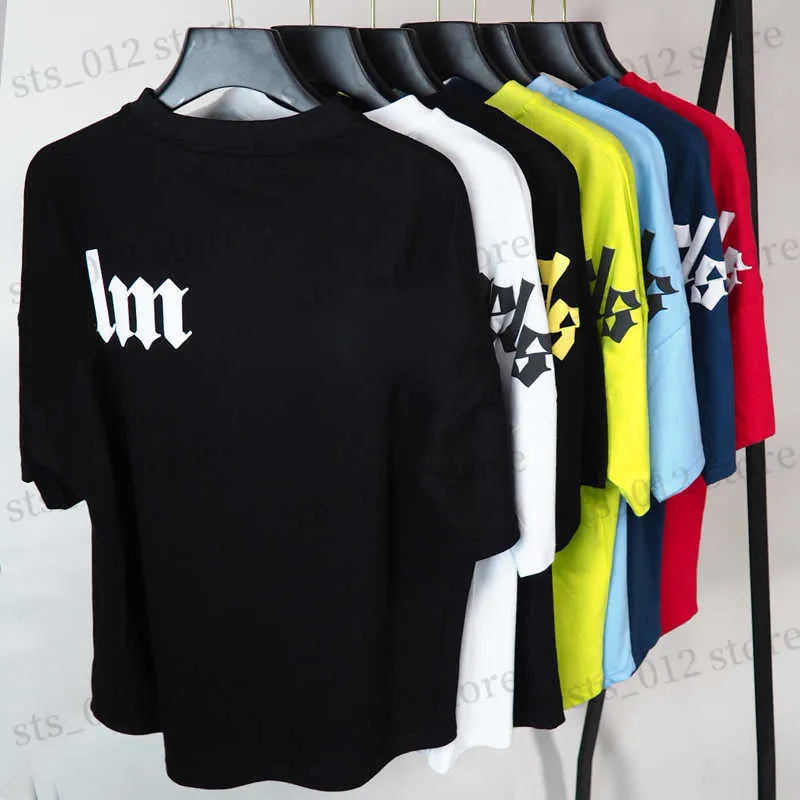 Men's T-Shirts Mens Palms Bat Sleeve T Shirt designer PA Angels Bubble Letter Graphic Tees Fashion Womens Summer Street Hip Hop Polo Shirt T240326