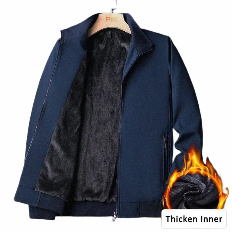 2023 novo outono inverno jaqueta masculina velo forrado casual busin escritório dr casaco cor sólida grosso quente inverno parka L-3XL w2w1 #