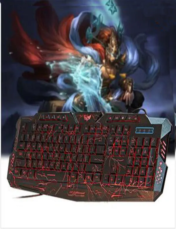 Ny RedPurpleBlue Backlight Professional Gaming Keyboard PC -tangentbord för DOTA2 LOL LED -bakgrundsbelyst spel Keyboard4104504