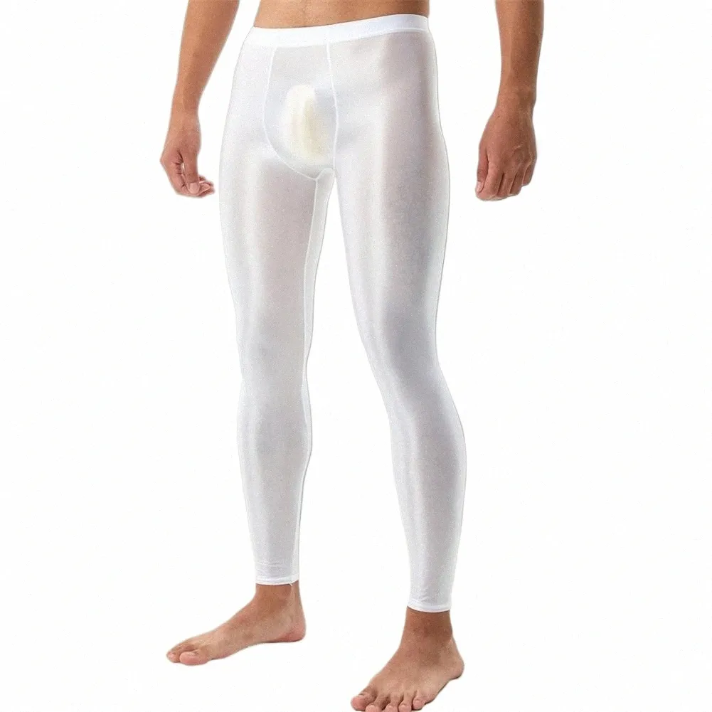 Pantalons élastiques Pantalons soyeux Leggings soyeux et lisses pour hommes avec pochette U Cvex Bulge haute élasticité pour le confort a3l9 #