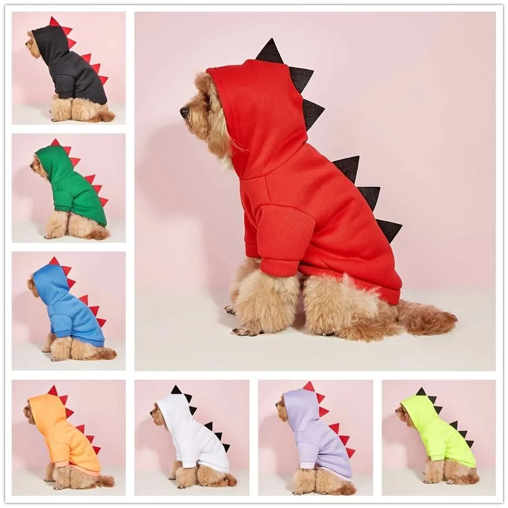 Halten Sie Ihren Hund warm und stilvoll mit diesem entzückenden Dinosaurier -Cosplay -Haustier Hoodie