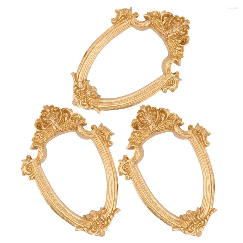 Frames 3 Pcs Gold Picture Decorative Po Small Jewelry Decoration Resin Ornament For Display