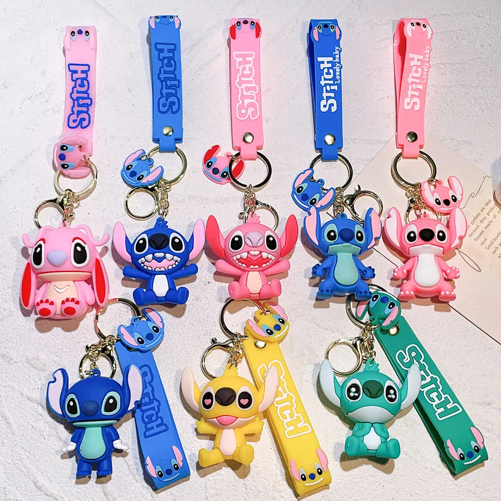 Fashion Cartoon Movie personnage Keychain Rubber and Key Ring pour sac à dos